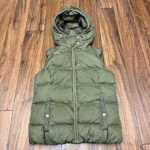 Eddie Bauer Puffer Vest Womens Small Goose Down Hooded 650 Fill Power Full Zip